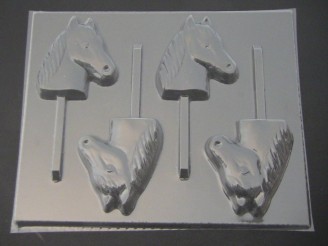 609 Horse Head Chocolate or Hard Candy Lollipop Mold  IMPROVED